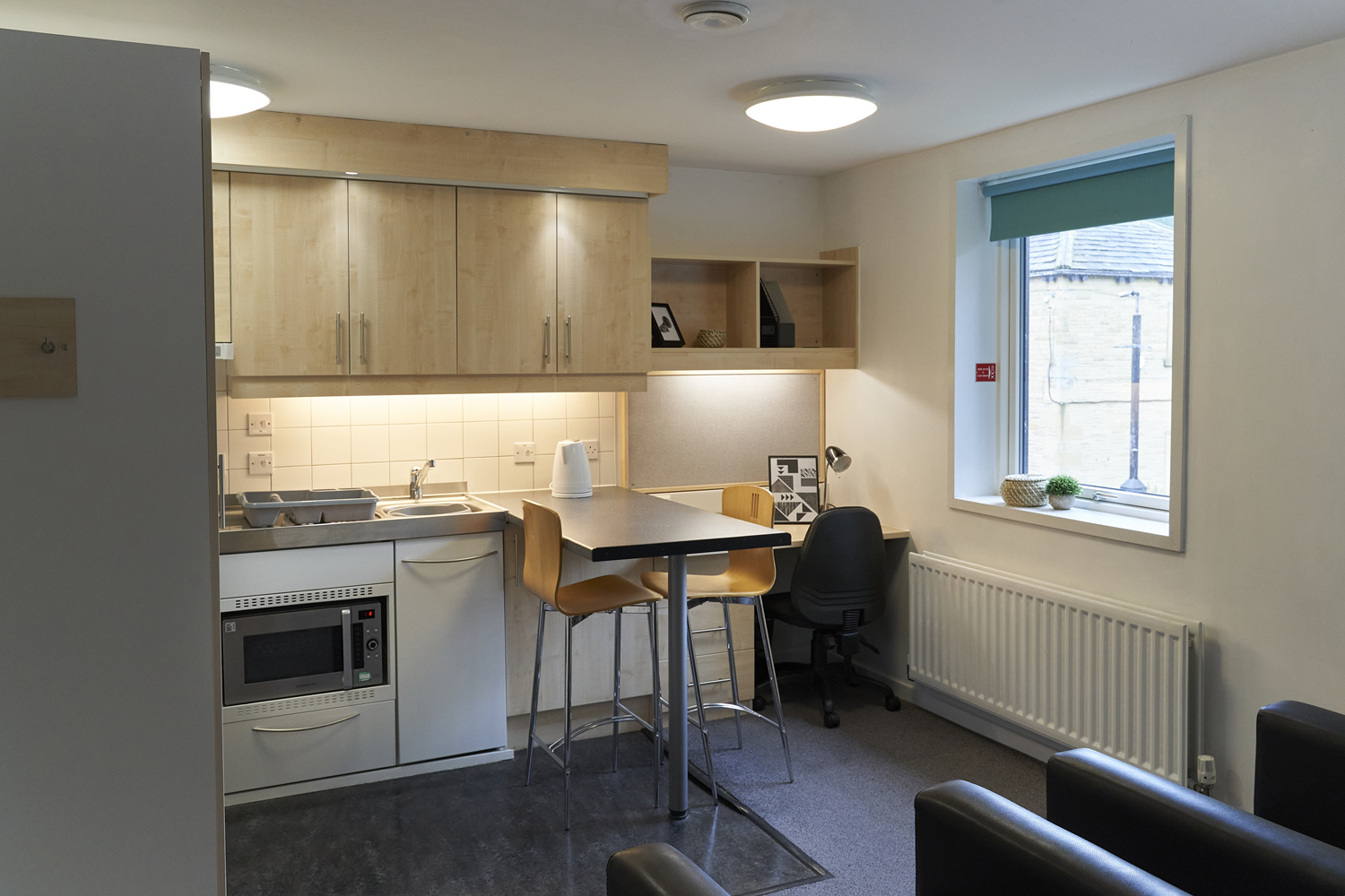kitchen space with table top bar