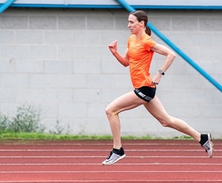 Laura trains on track