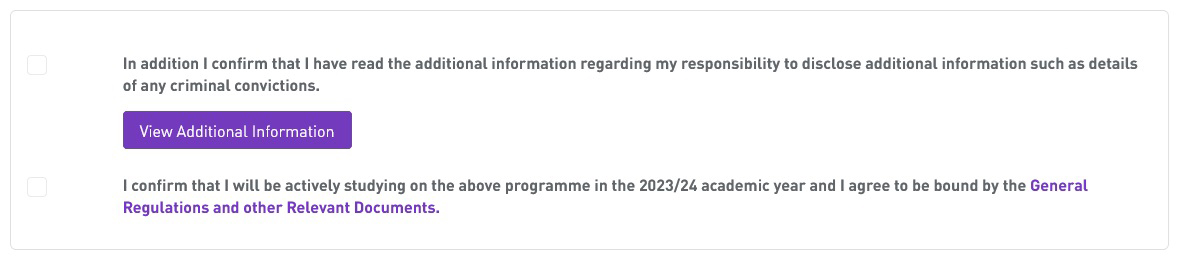 Example 'additional information' screen from the welcome system
