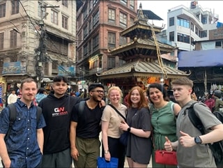 Group of Computer Science students and lecturer in Nepal