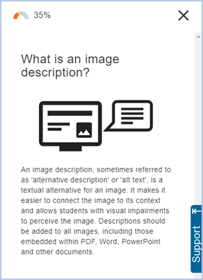 Picture showing Ally's explanation of an issue