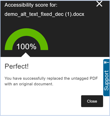 Picture showing revised score