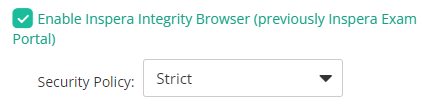 Inspera Integrity Browser setting