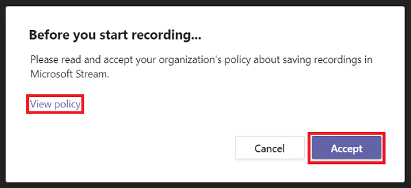 View policy and accept