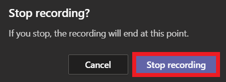 Confirm stop recording