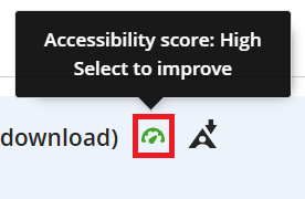 Score gauge with message