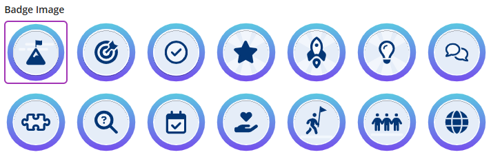 selection of achievements badges