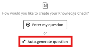 Knowledge check question options