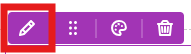 Pencil icon to edit content block in a document