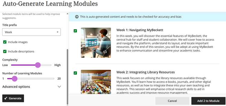 Ultra learning modules