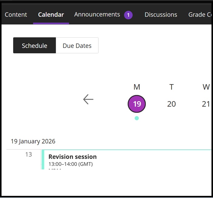 Calendar event created 4 Jan 26