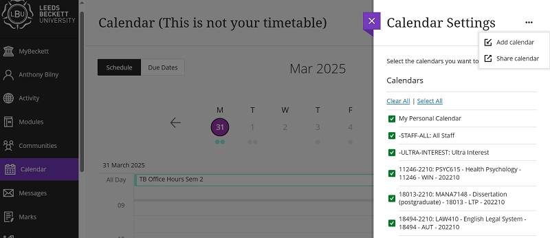 calendar institution third settings share 16