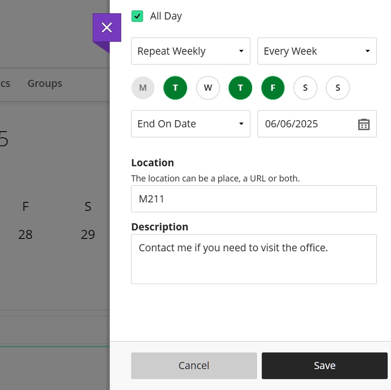 calendar office hours 13