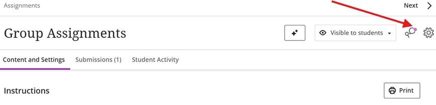 A small dot indicates new activity in the conversation icon. 