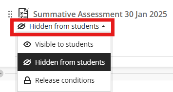 assignment visibility menu