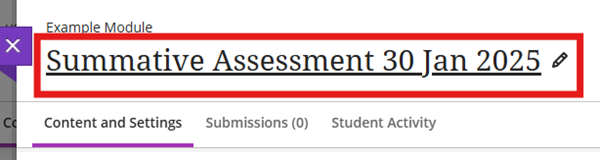 Assignment title