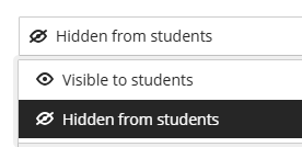 hidden from students menu