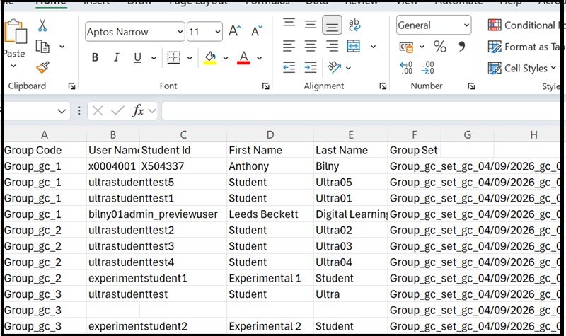 Export grp mems only Exc 6