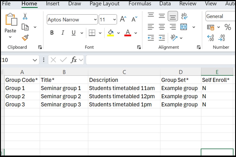 import from CSV excel mod 4