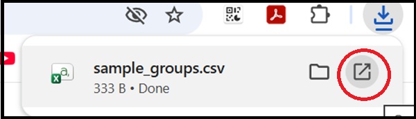 Import from CSV file down 2