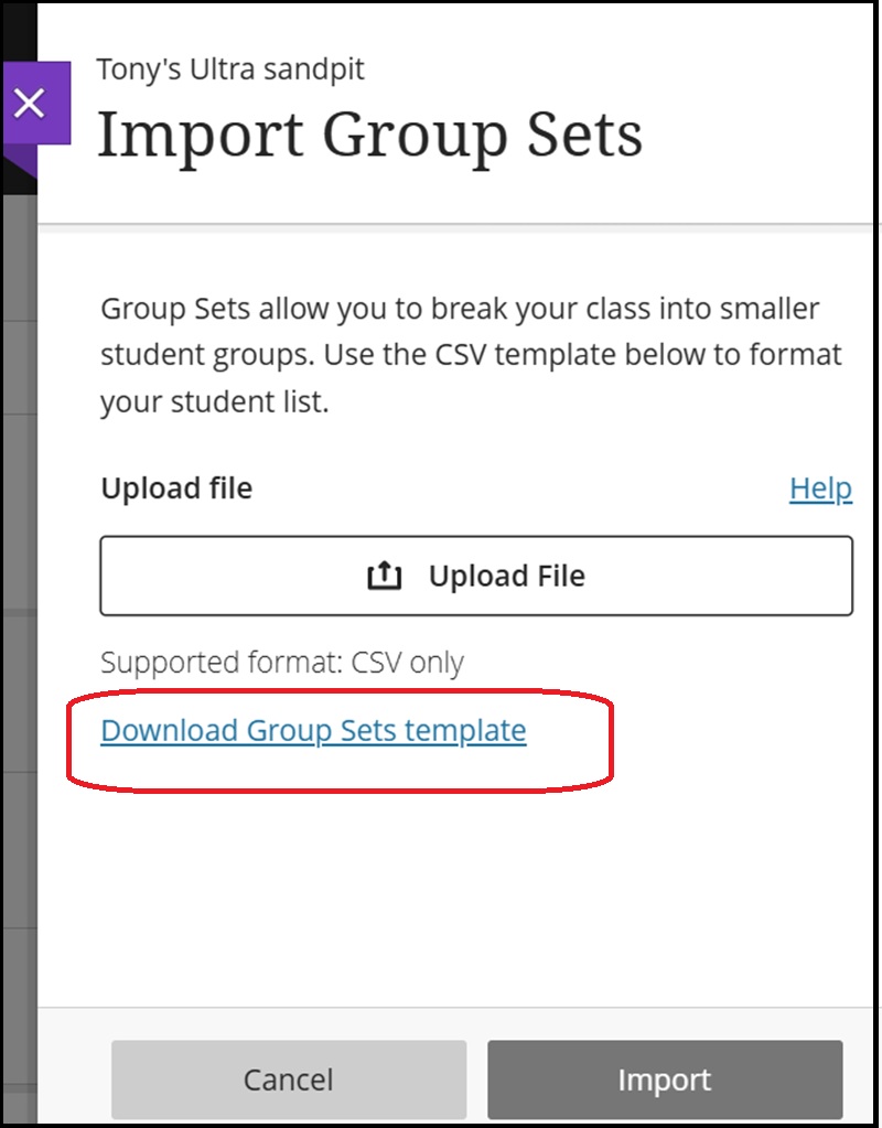 import from CSV grp 1