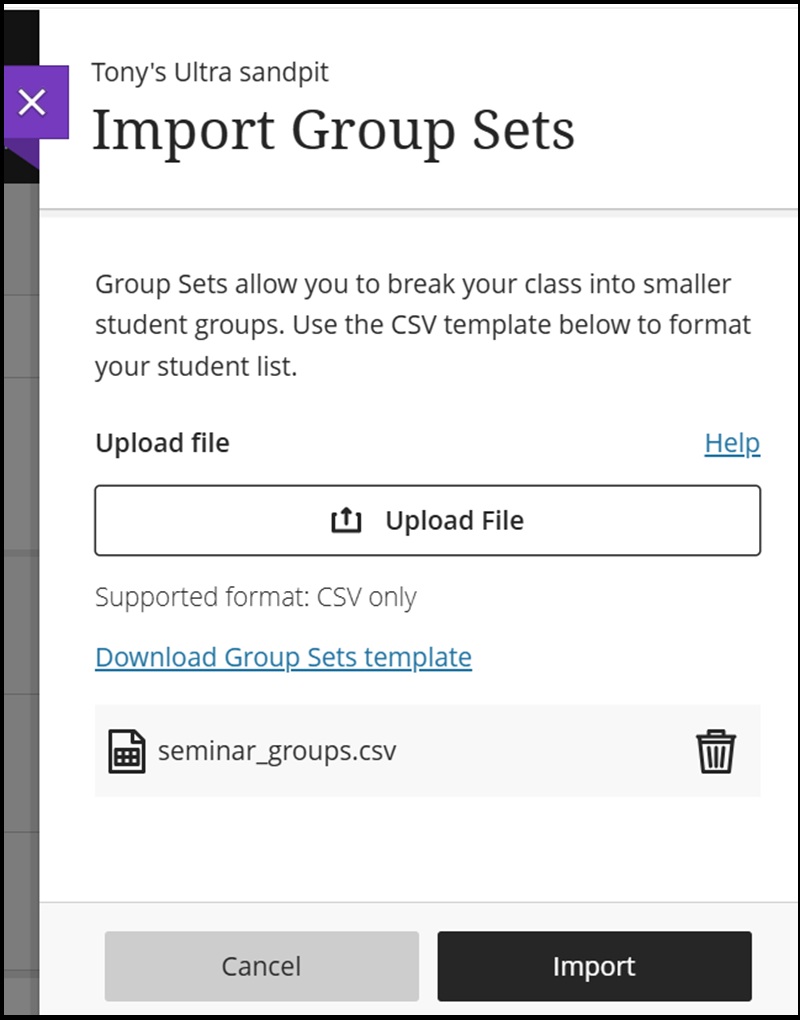 import from CSV upl and imp 5