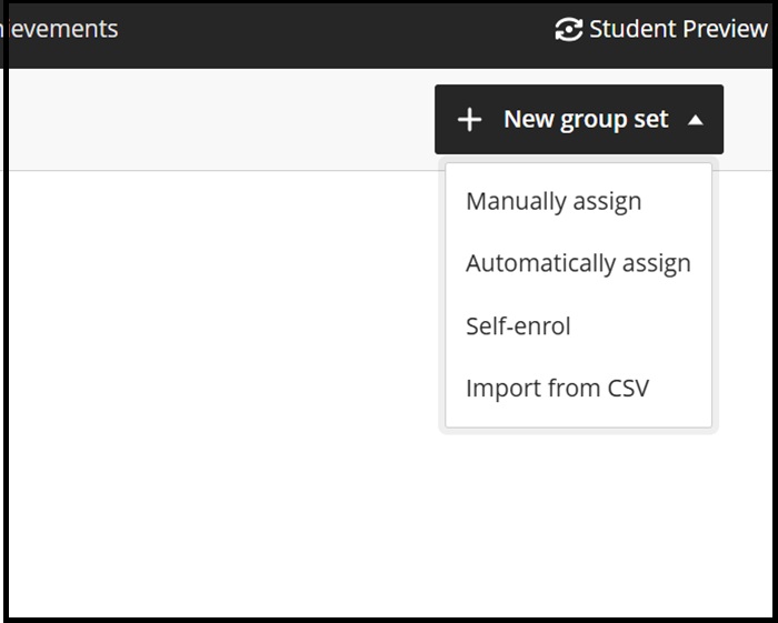 Groups pull down menu 2