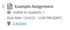 Blackboard assignment link