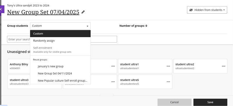 Groups create new groups menu 2