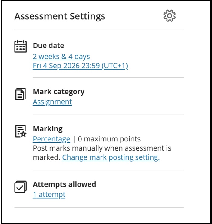 Assess settings 7