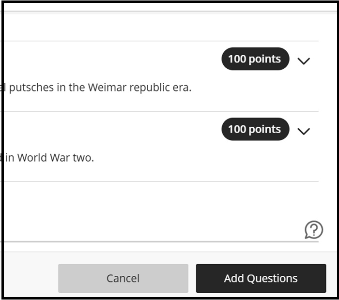Choose Add Questions button 5