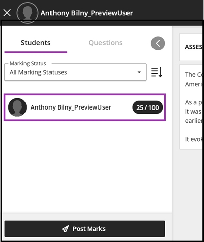 Grade centre assign marked 17a
