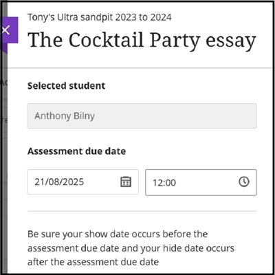 Grade centre Marks view excep top 44a