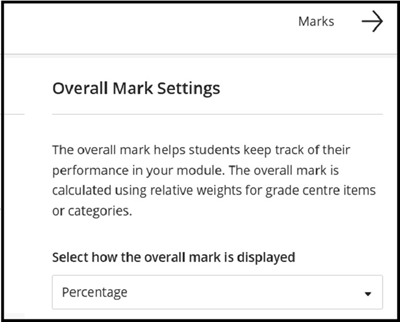Grade centre overall mark weight marks tab set 63