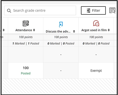 Grade centre search in marks tab 25