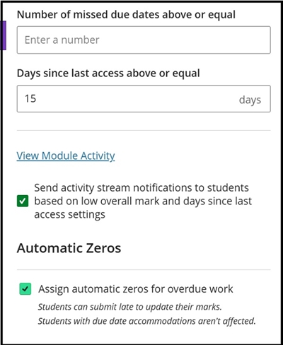Grade centre settings mid 3