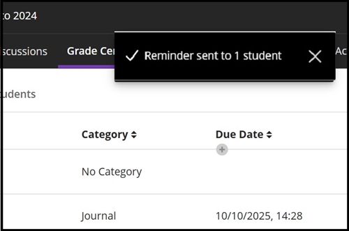 grade centre student message tab 1