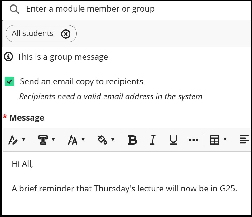 Messaging select enter text and email 6