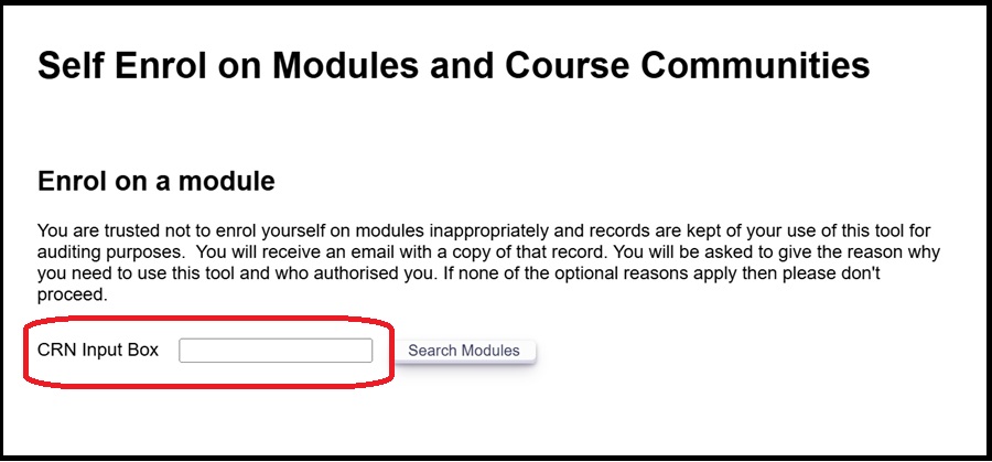 MyBeckett enrol enter CRN 4