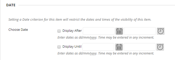 Example box to set Adaptive Release Dates