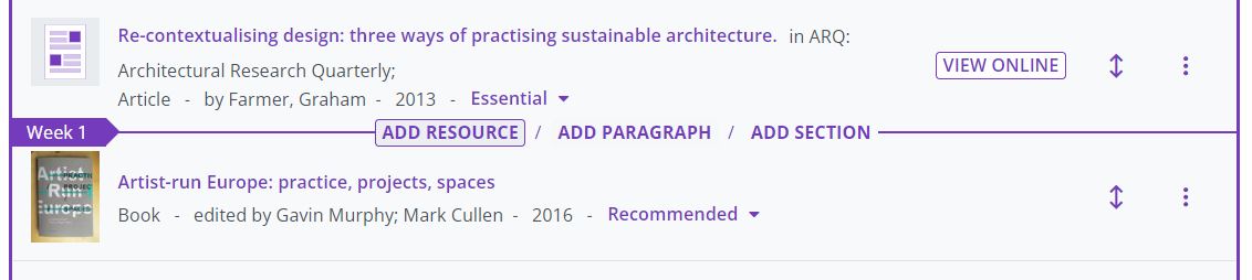 Add a resource to the reading list
