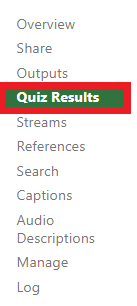 Quiz results button