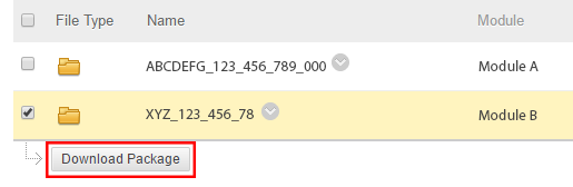 Download Package button
