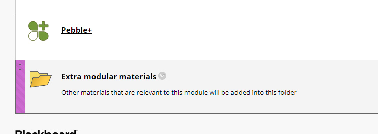 Content Folders organise resources