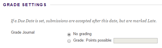 Grade settings options