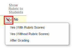 Show Rubric to Students options