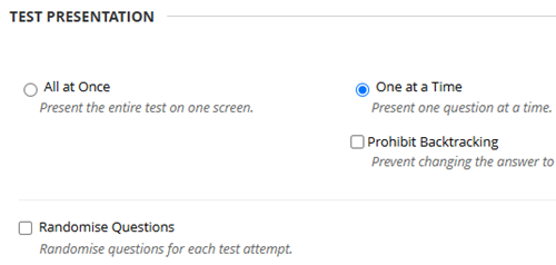 test presentation questions