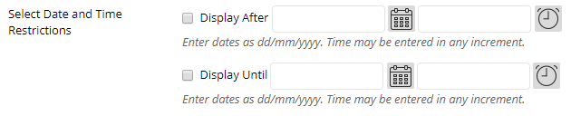 Date and time restrictions