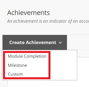 Create achievements button