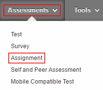 Assessments list